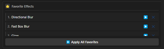 Effect Remover Pro Favorites system